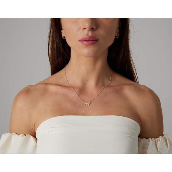 🆕Women’s Gold 14K Gold Plated CZ Heart Star Leaf Pendant Necklace - Picture 2 of 7